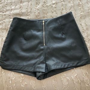 Black Leather Shorts